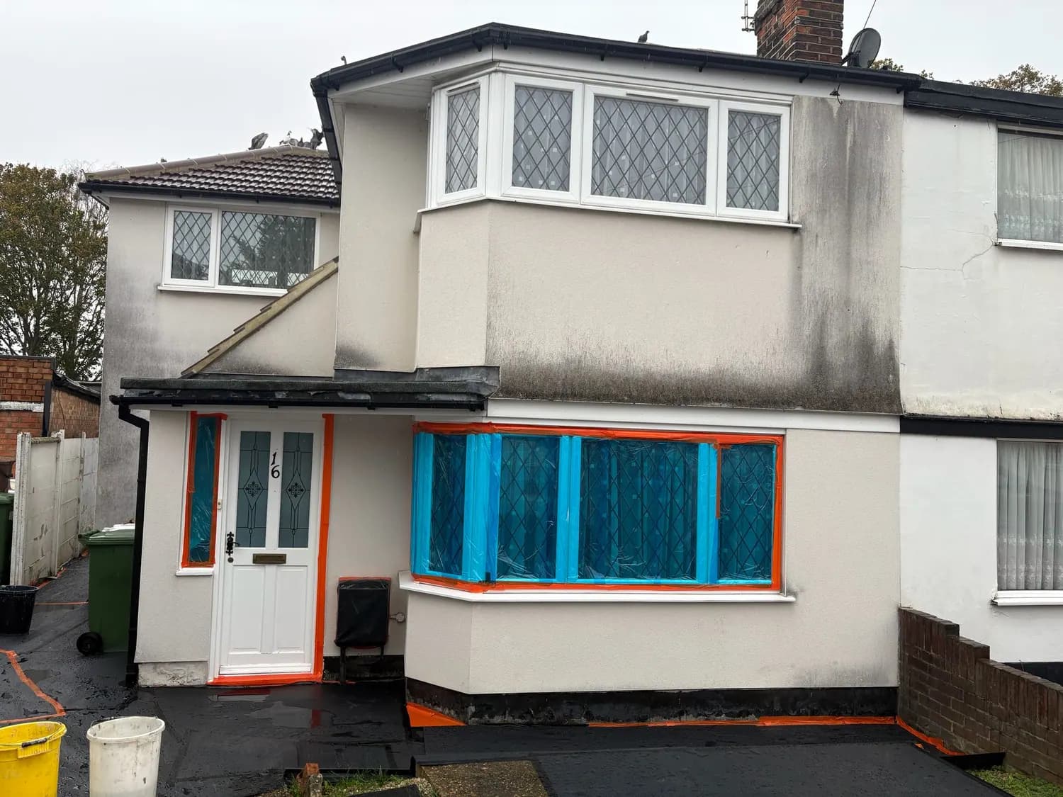 Front elevation of property in Kent before silicone render renovation