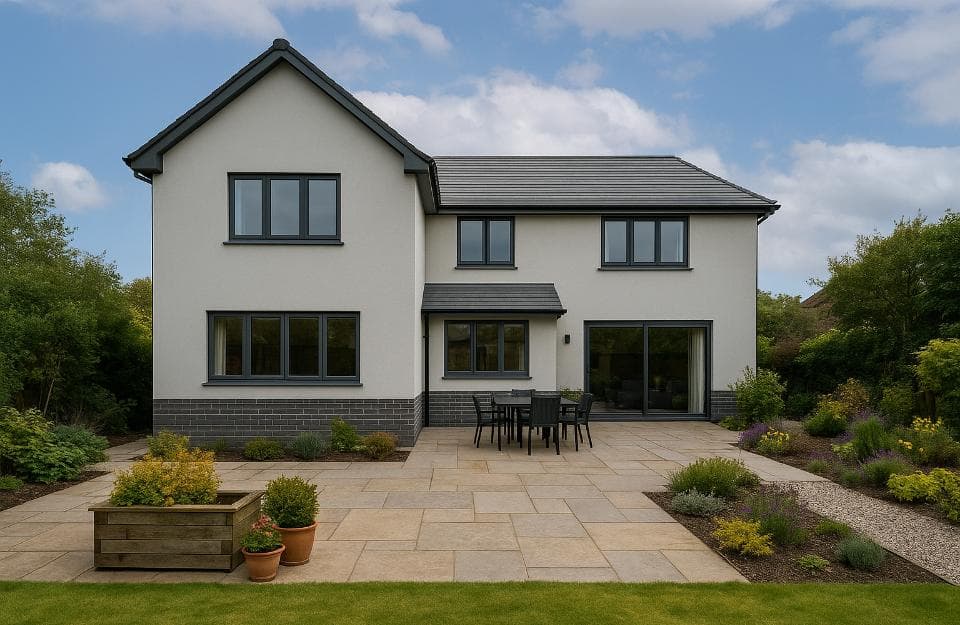 Silicone rendered house exterior